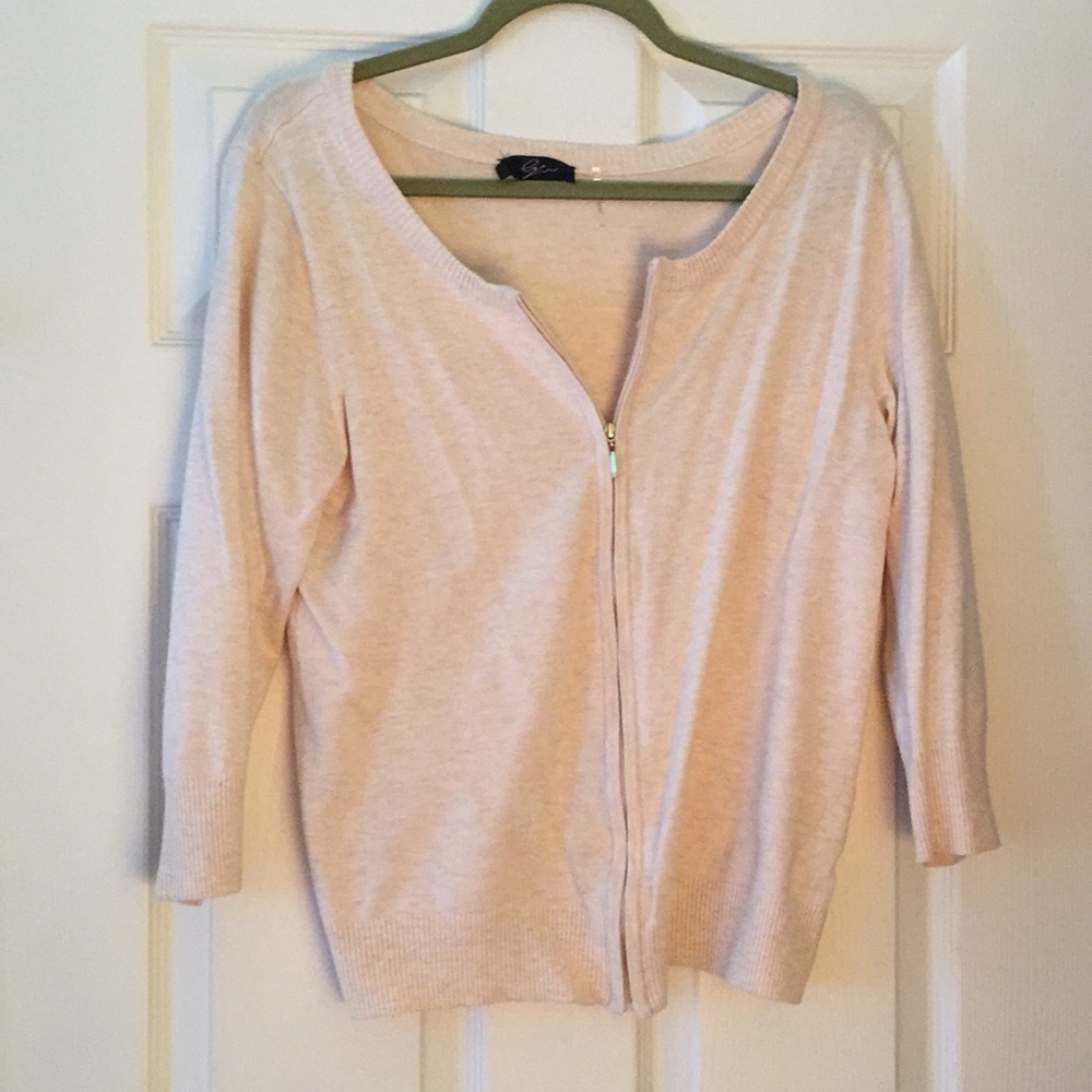 Tan zip up cardigan